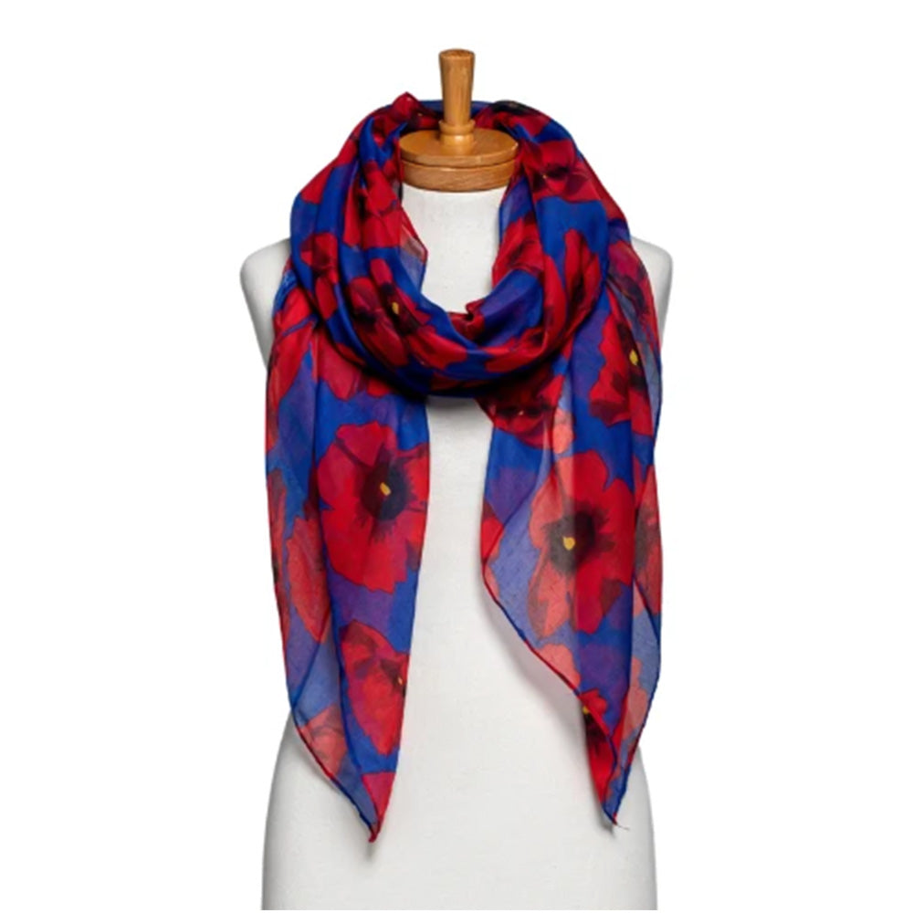 Vintage Floral Polyester Scarf Shawl for Travel and Sun Coverage