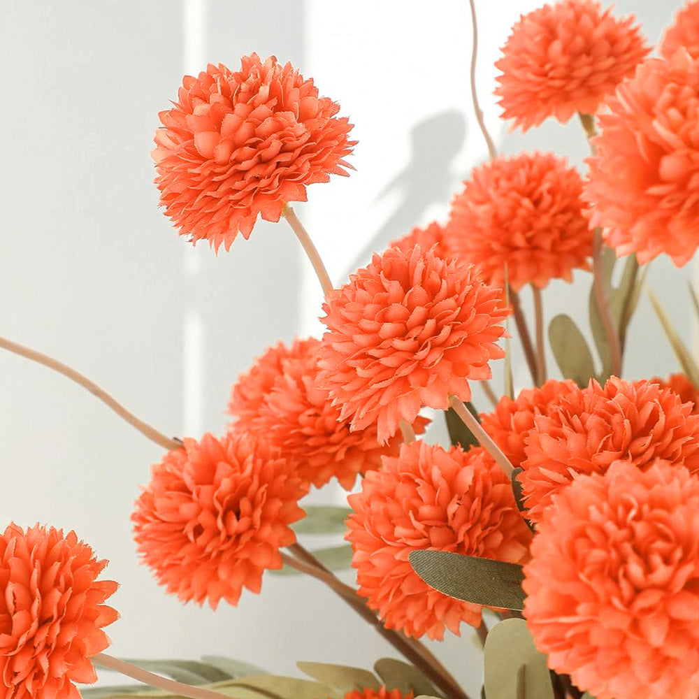 5 Pack Stem Cloth Dandelion Ball Artificial Flowers with Bendable Stems