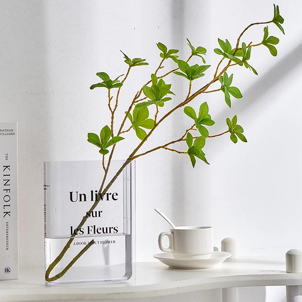 Plastic Clear Book Vase for Flowers Bookshelf Vase Decoration-Clear