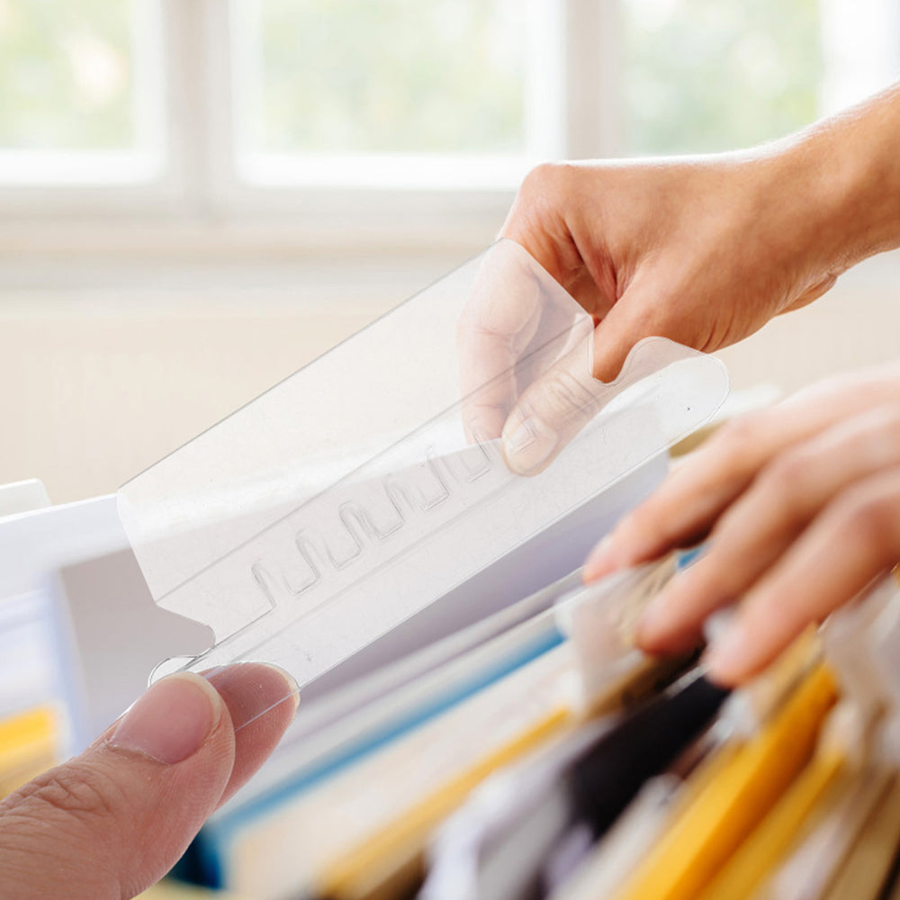 100Pcs PVC Hanging File Folder Tabs