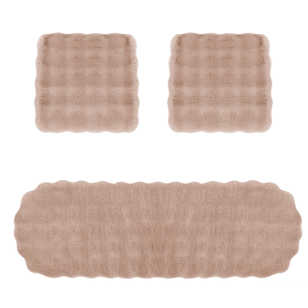 3Pcs Faux Fur Plush Seat Cushion Set Non Slip Seat Protector for Winter