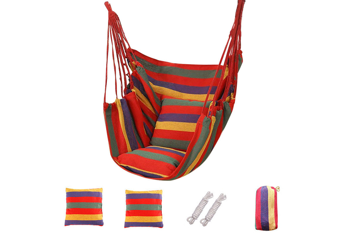 Outdoor Hanging Chair with 2 Cushions Dormitory Hammock Swing Indoor Swing