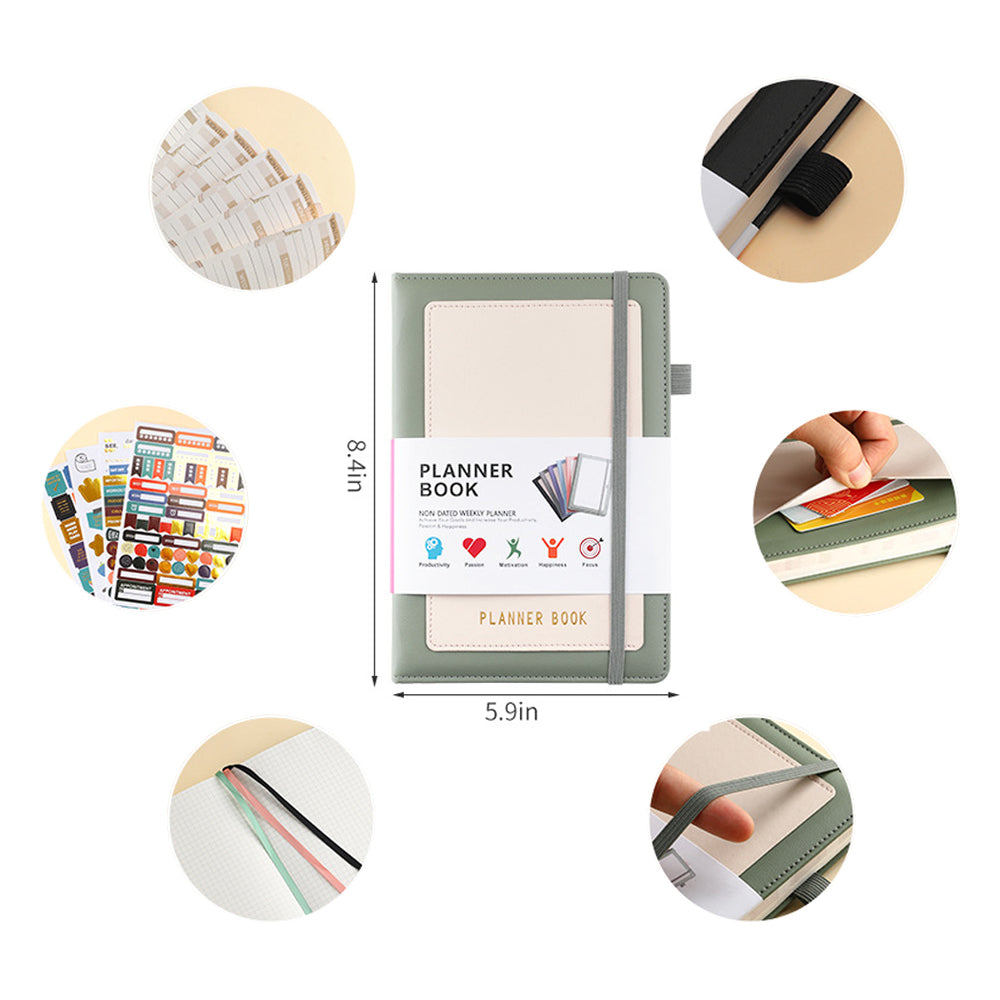 2024 Weekly Monthly A5 Planner with Tabs and Inner Pocket