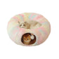 Winter Plush Cat Tunnel with Cat Bed