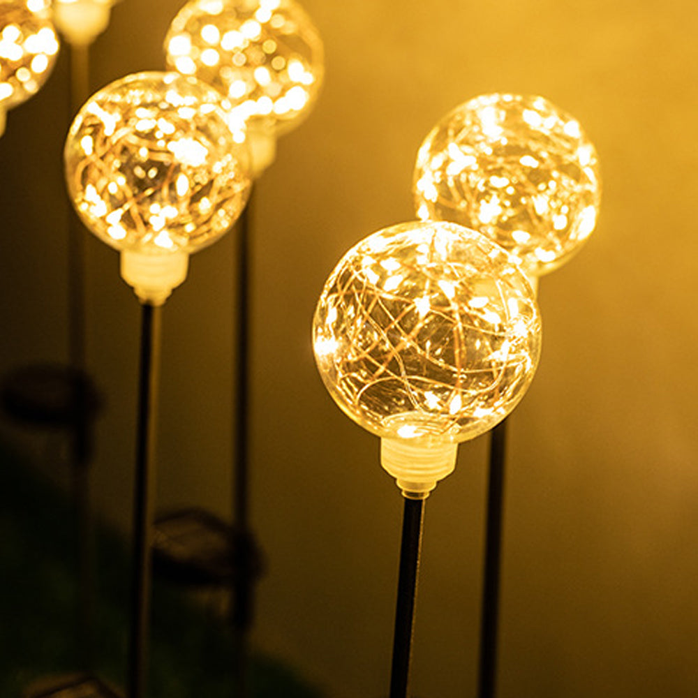 2Pcs Solar Globe Light Water-resistant Outdoor Stake Light