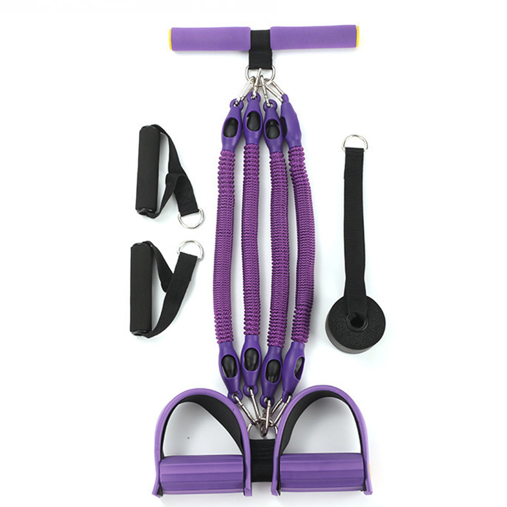 1 Set 4-in-1 Resistance Band Pedal Puller for Sit-Up Home Gym Yoga Pilates