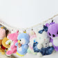 Hanging Storage Chain Boho Stuffed Animal Hammock Corner with 20 Metal Clips