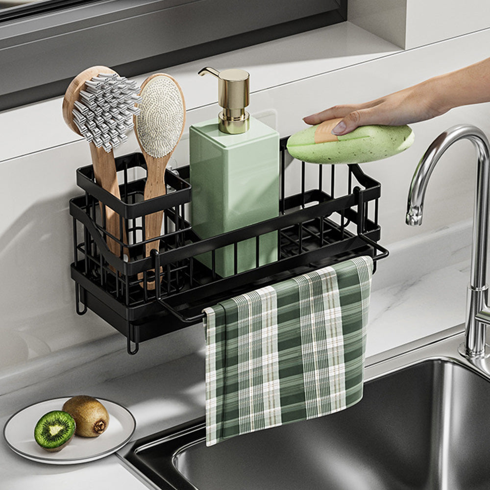 Wall Mount Sponge Holder Rotating Drain Rack for Brushes Cleaning Tools