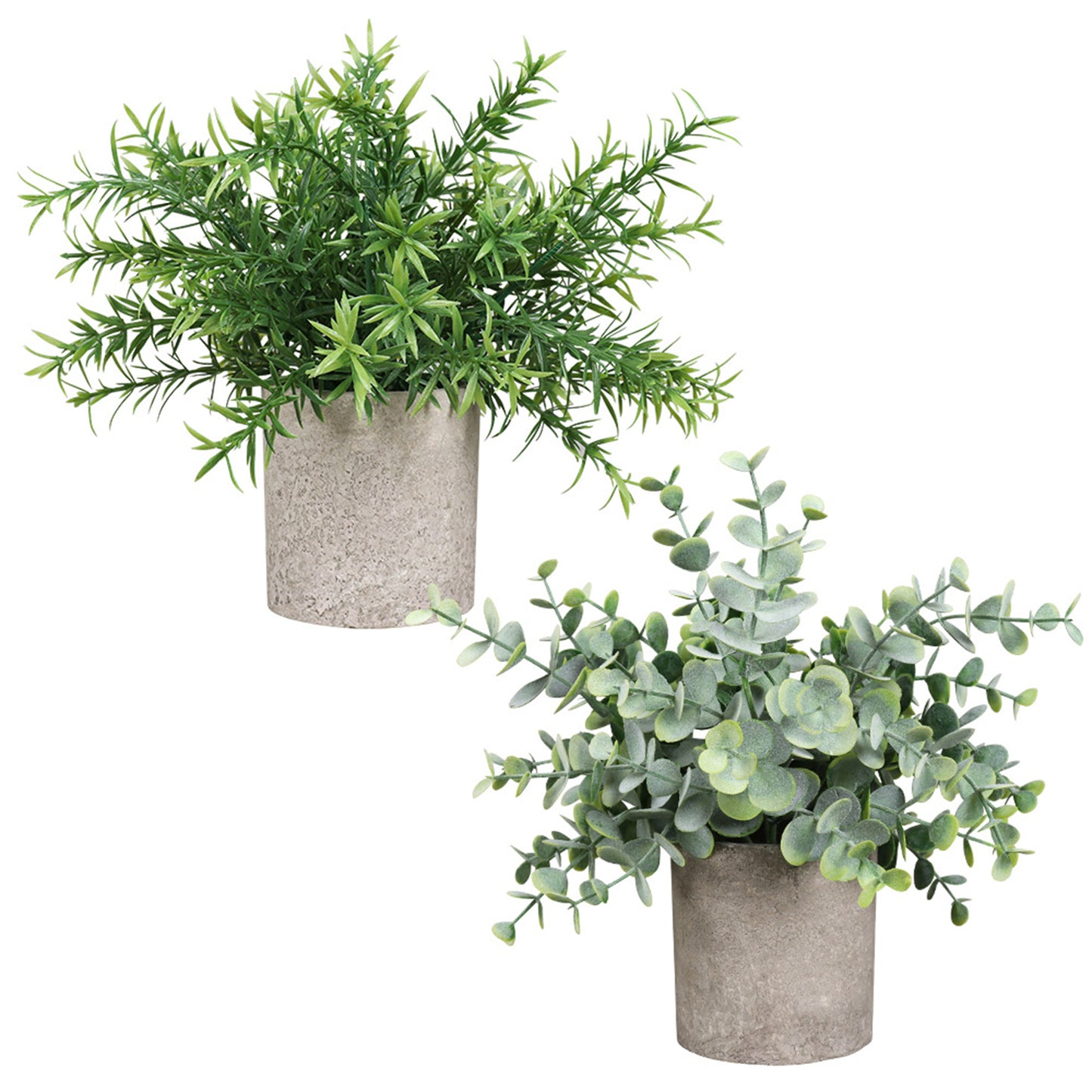 3Pcs Mini Potted Artificial Plastic Green Plants