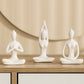 4Pcs White Ceramic Yoga Pose Statue Sculpture