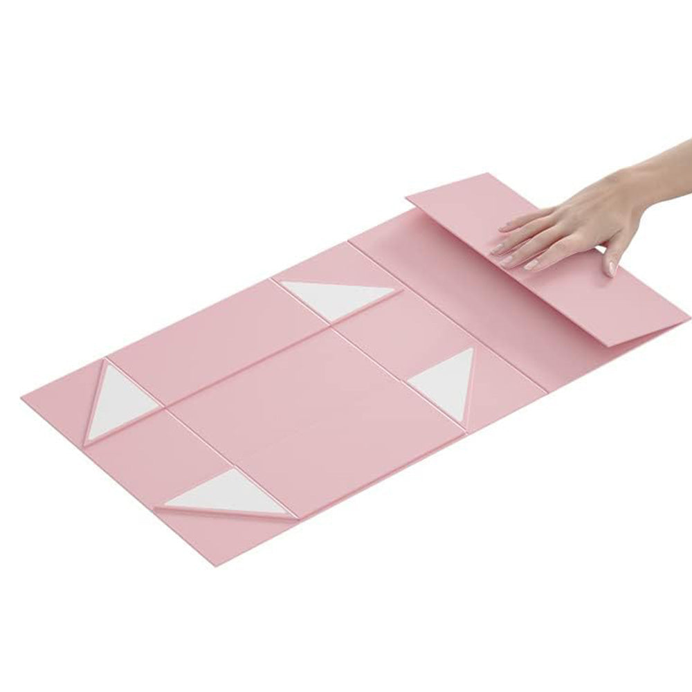 Easy Attached Foldable Cardboard Gift Box for Holiday Packaging-Pink