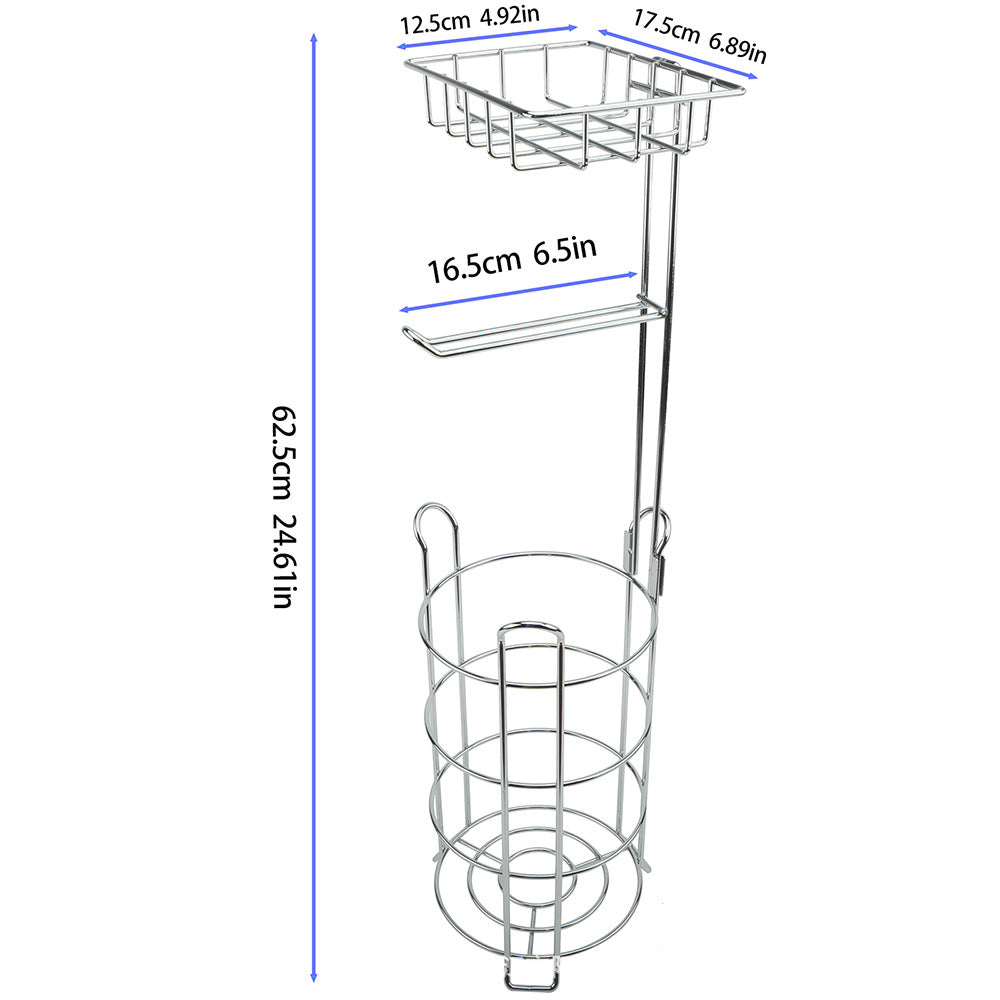 Freestanding Toilet Paper Holder with Storage Basket