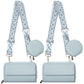 2Pcs PU Leather Wide Strap Crossbody Bag with Coin Pouch for Women