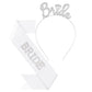 Bride Accessory Set with Veil Sash and Headband for Bachelorette Party Bridal Shower