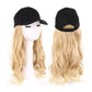 Fashion Adjustable Long Curly Wavy Wig Baseball Hat For Women