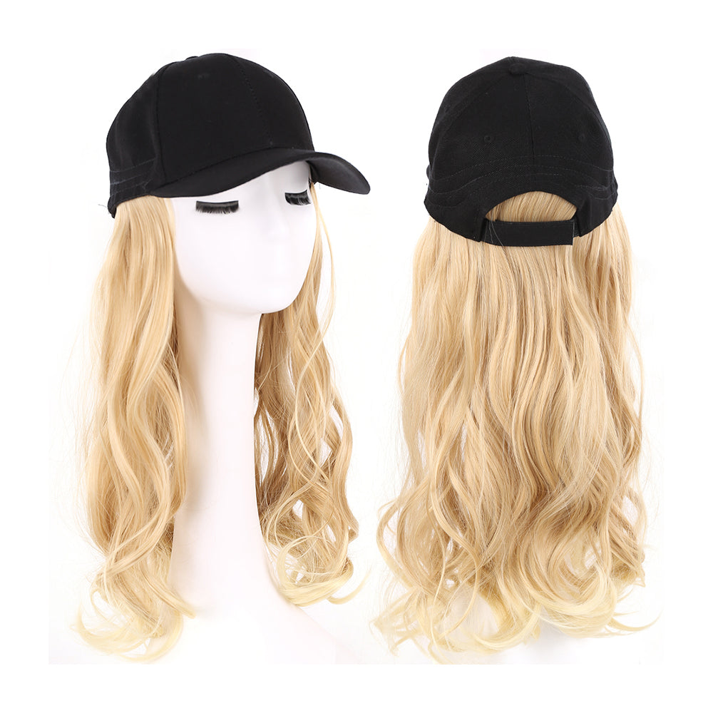 Fashion Adjustable Long Curly Wavy Wig Baseball Hat For Women