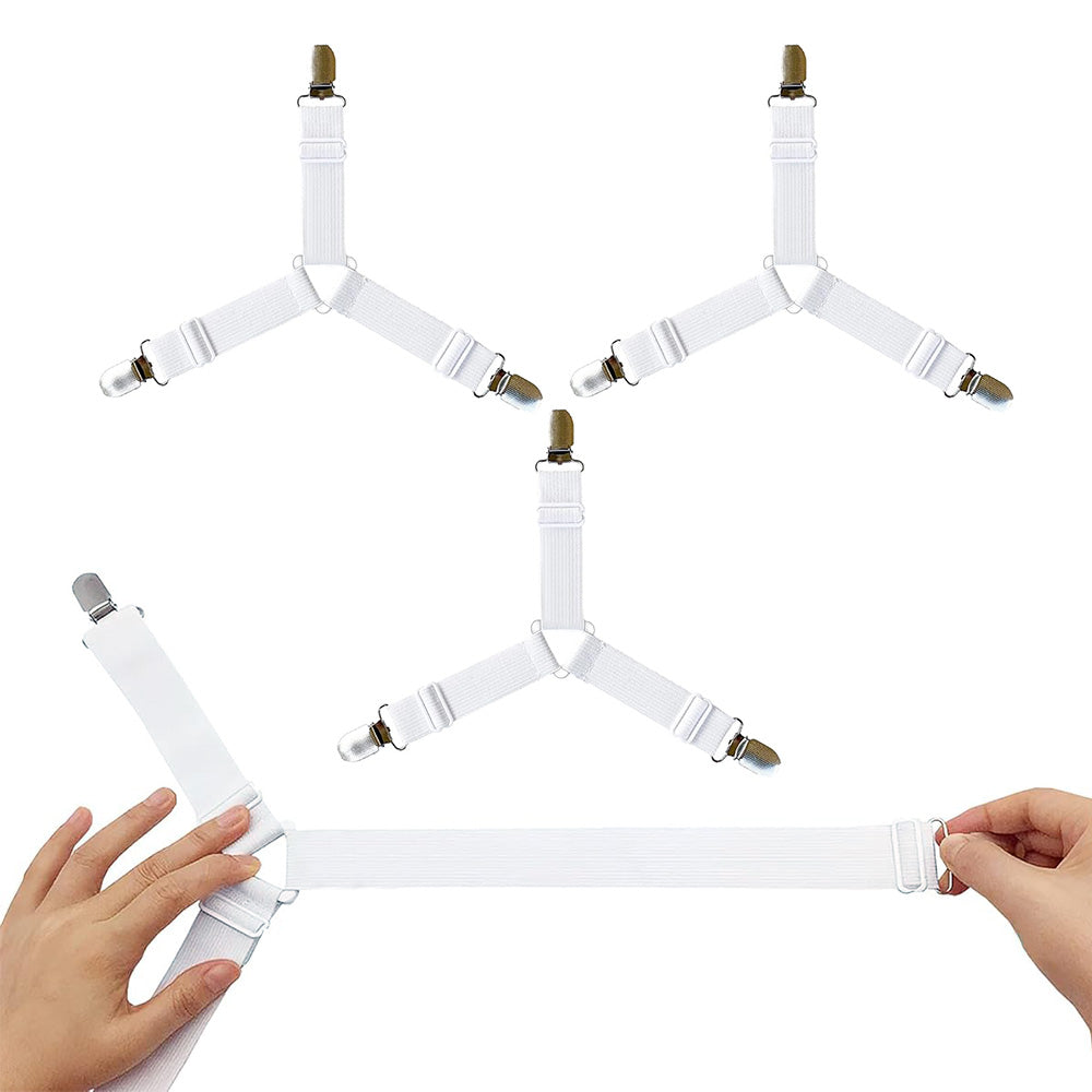 6Pcs Bed Sheet Fasteners Straps Elastic Clips Mattress Holder for Bedding