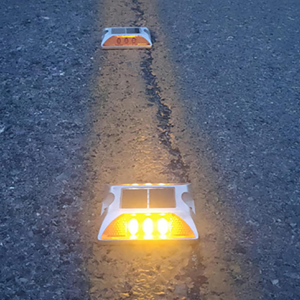 2 Pack Solar Deck Lights for Outdoor Roadway Driveway and Path Marking