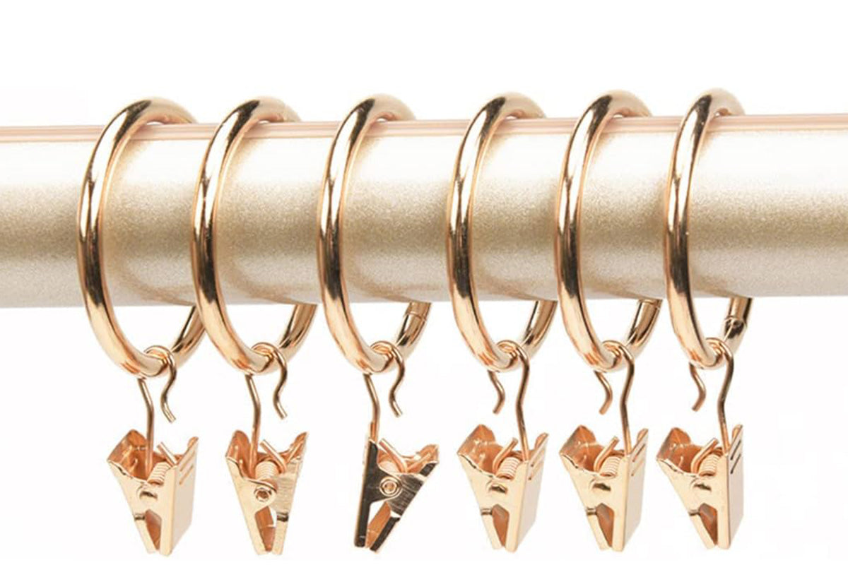 18-Pack Metal Curtain Rings Clips 4.0mm Wire 50mm Inner Diameter