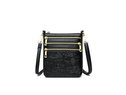 Genuine Leather Crossbody Shoulder Bag Multi-Compartment Water-resistant Handbag