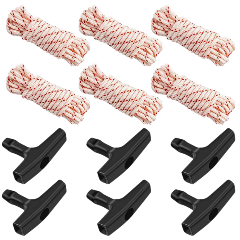 3pcs Starter Rope with Handle for Gas-Powered Equipment, 3m Length, High-Quality Replacement Set