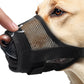 Dog Muzzle Air Mesh Adjustable Mouth Guard for Bark and Scavenging Prevention-Black