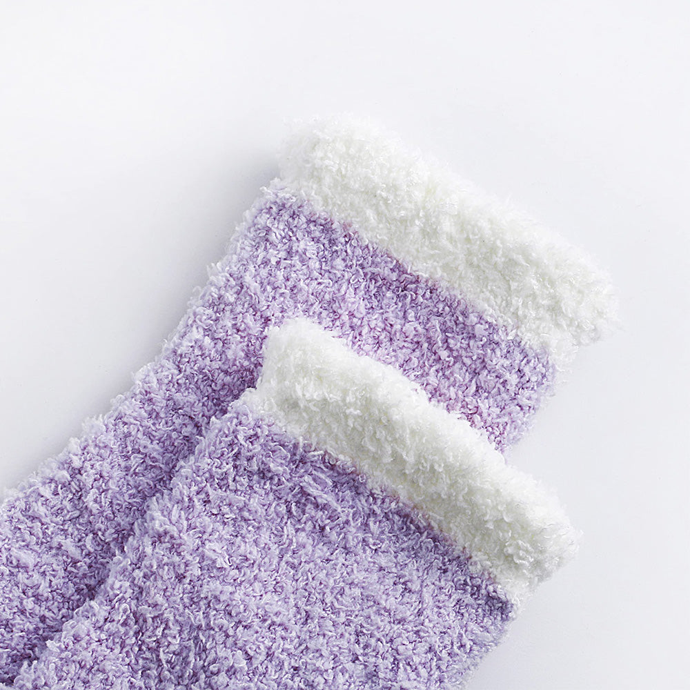 4Pcs Non-Slip Grip Socks for Women Fluffy Slipper Socks