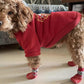 Waterproof Anti Slip Pet Shoes with Rubber Sole for Indoor and Outdoor Use-Red