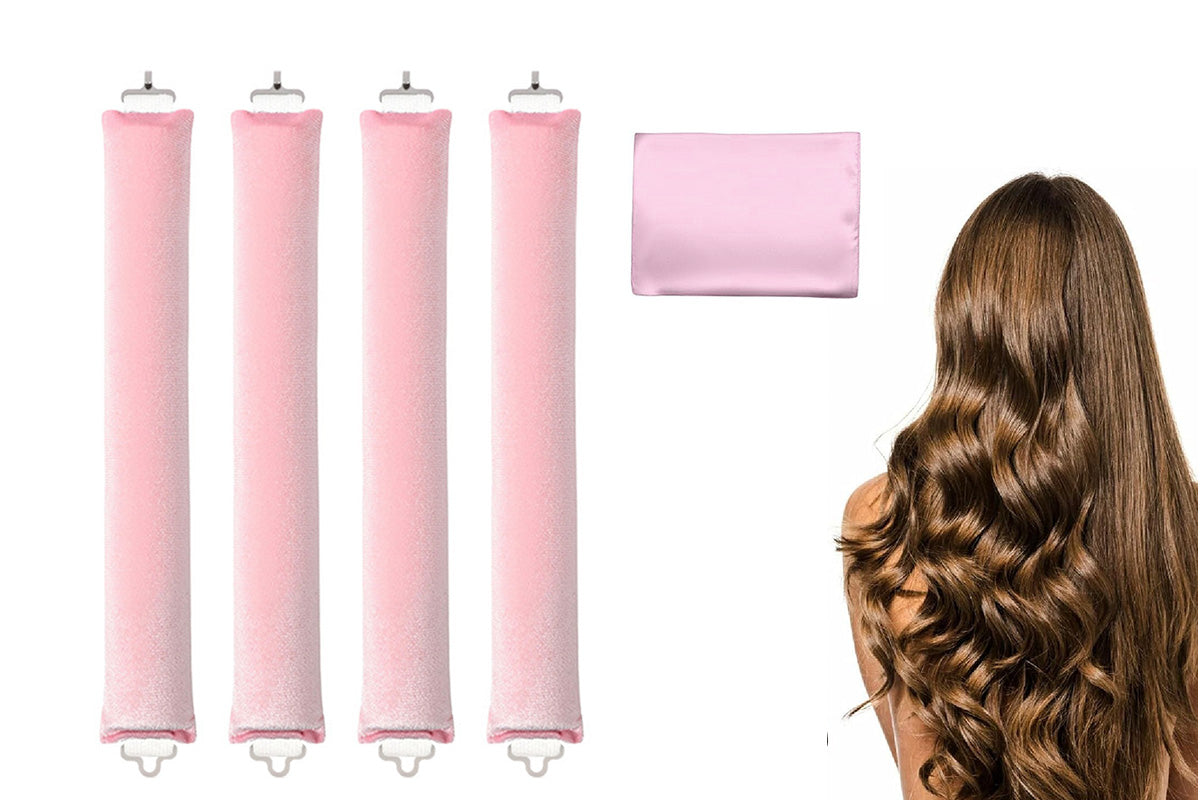 4Pcs Heatless Curls Overnight Hair Curlers Set No Damage Hair Styling Tools