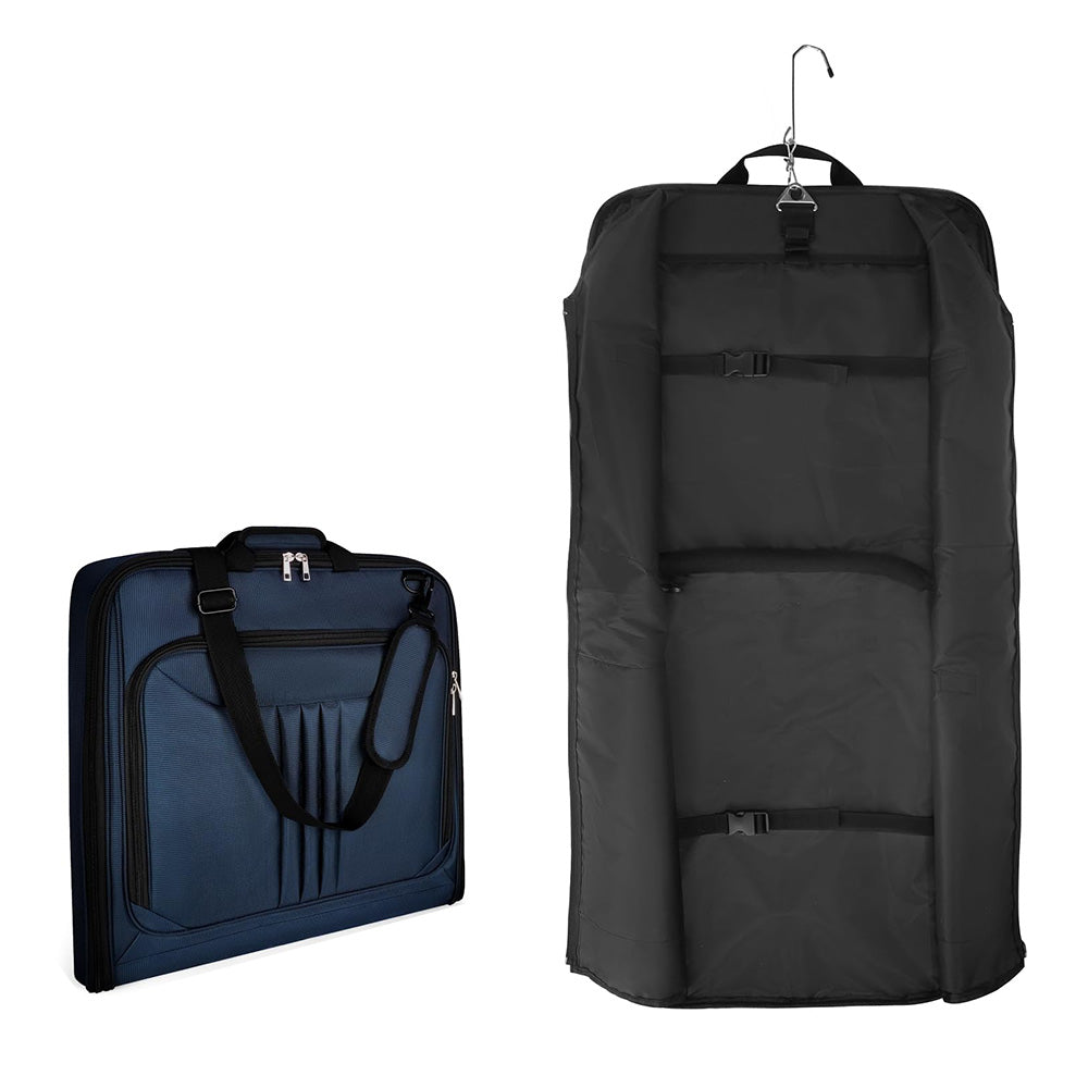 Water-resistant Foldable Garment Bag for Travel with Hanger Detachable Shoulder Strap
