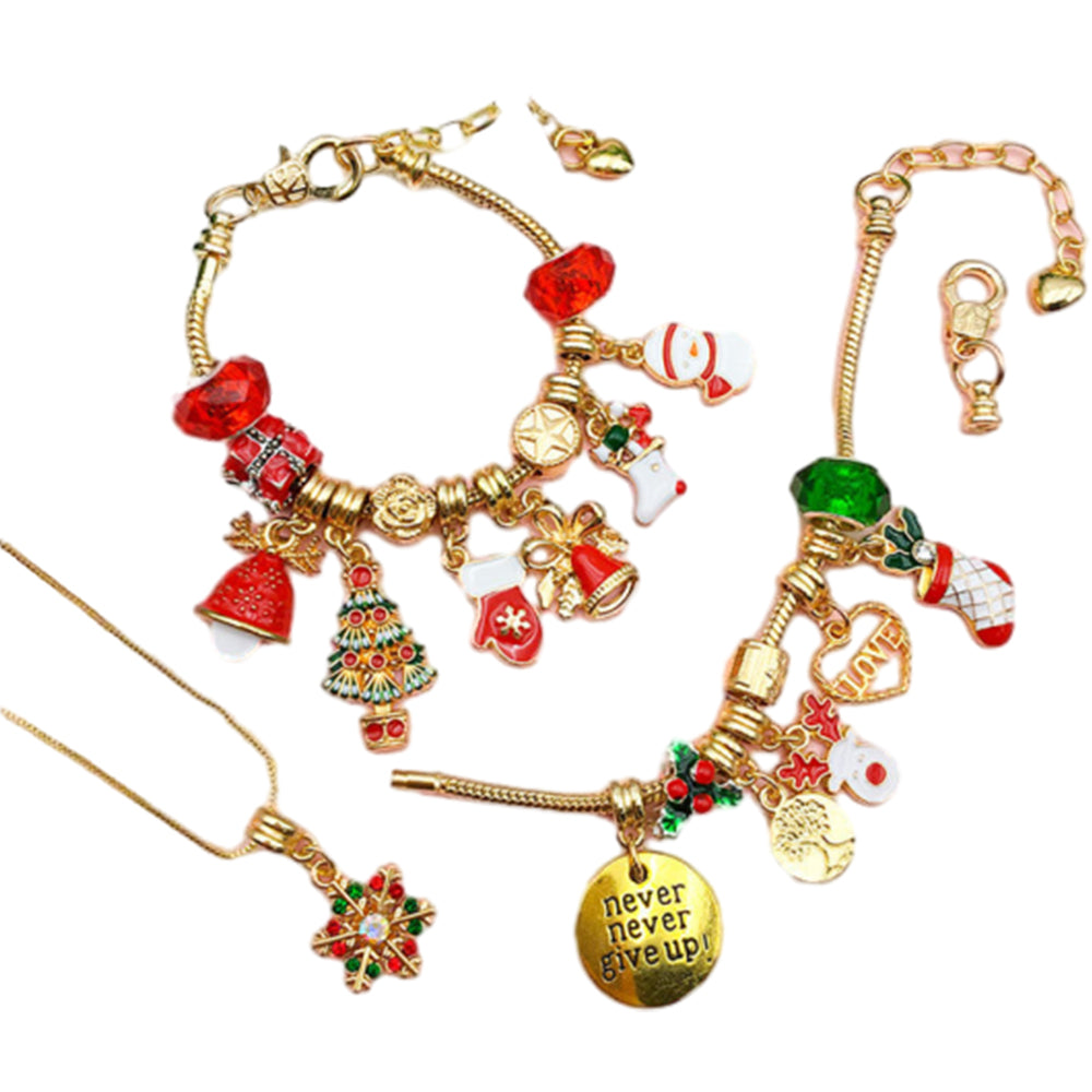 Christmas Advent Countdown Calendar Charm Bracelet Necklace Making Kit