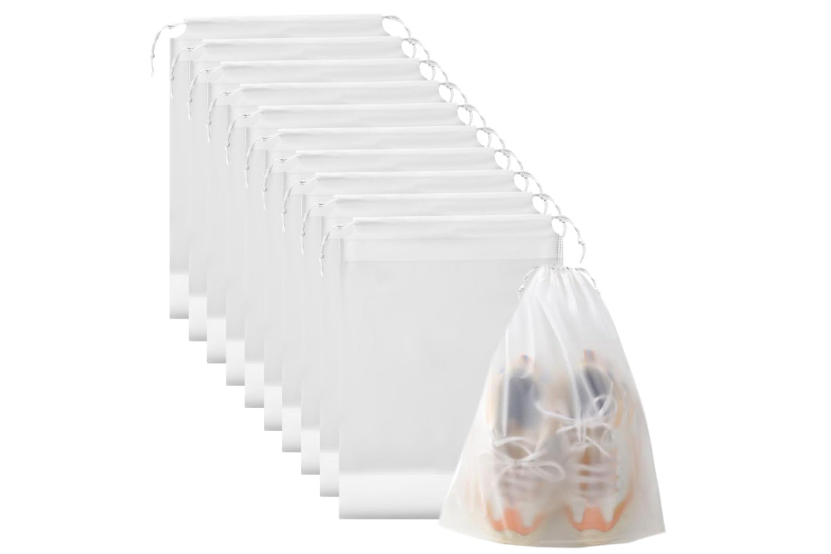 Clear Shoe Bags for Travel Waterproof Dustproof Drawstring Shoe Bags for Packing