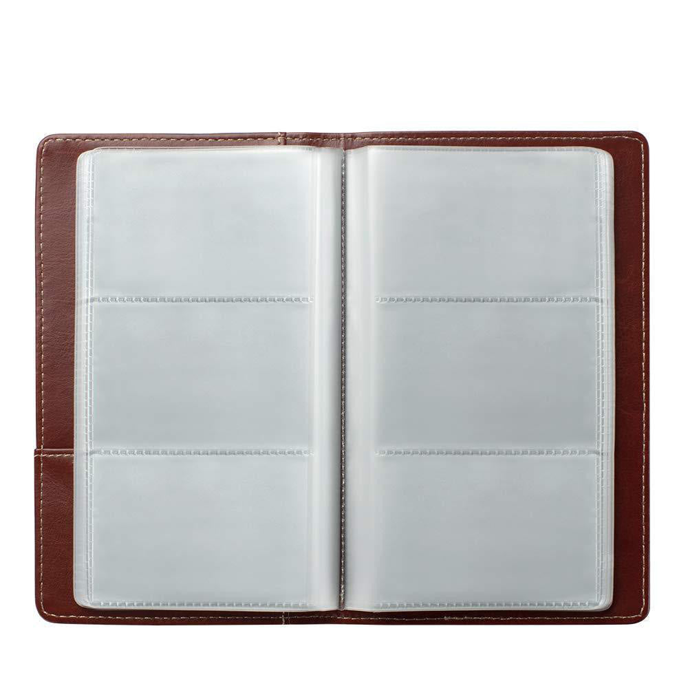 Portable Leather Business Card Holder Album 120-Slot Capacity