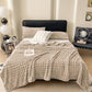 Bubble Fleece Blanket Soft Textured Throw for Sofa Bed Home Decor-Khaki
