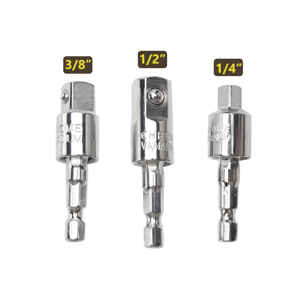 1/4 3/8 1/2 In Hex Socket Adapters with Angle Drill Adaptor