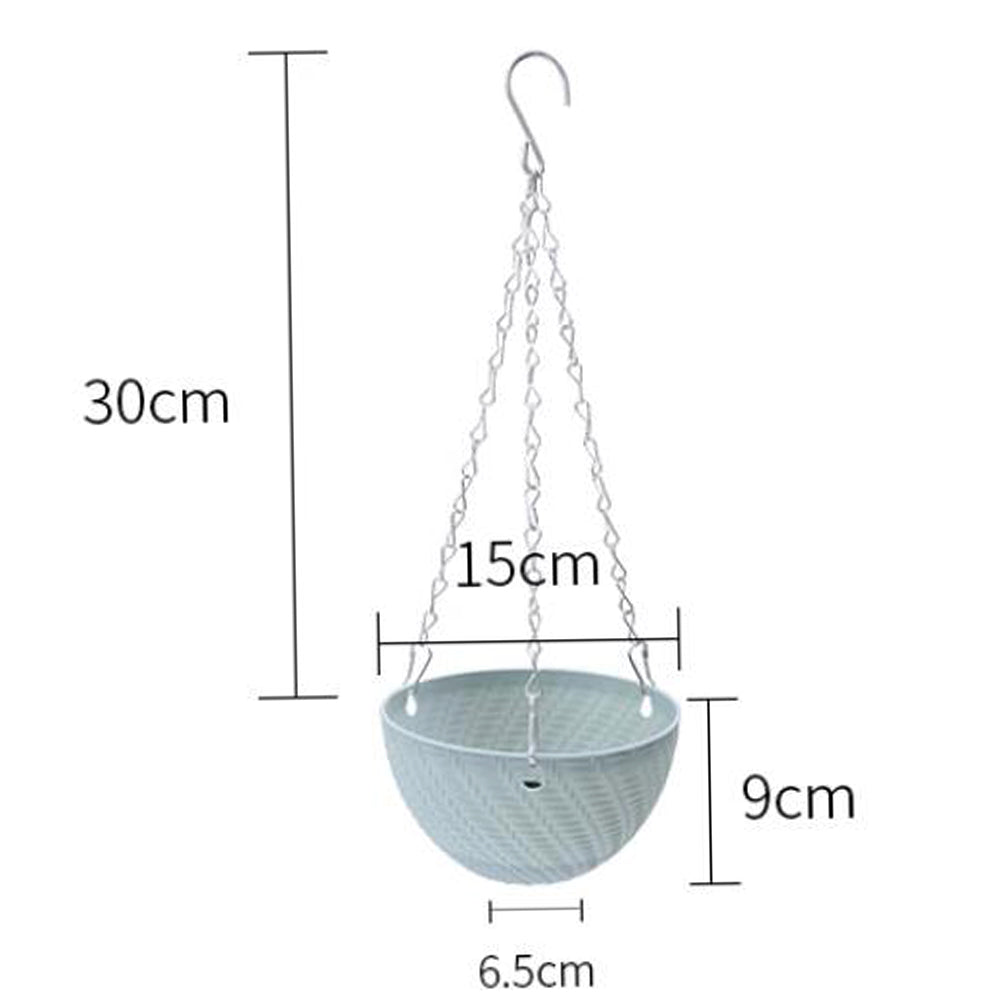 2Pcs Hanging Flower Basket with Drainage Holes and Chain