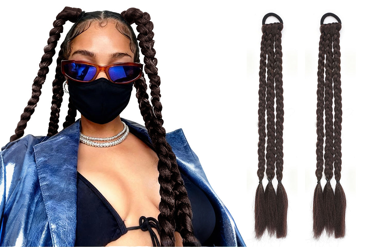 2Pcs 45cm Three-Strand Braiding Hair for Wigs and Hair Extensions