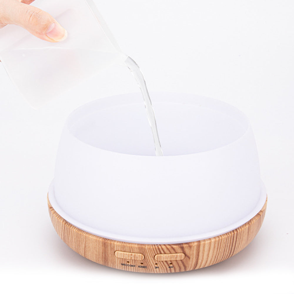 300ML Wood Grain Essential Oil Diffuser with 7 Color LED Light