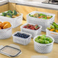 3Pack Fridge Food Storage Container Sets with Lids and Strainer