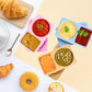 3Pcs Reusable Silicone Snack Container with Lid Dual Compartment Food Box for Salad