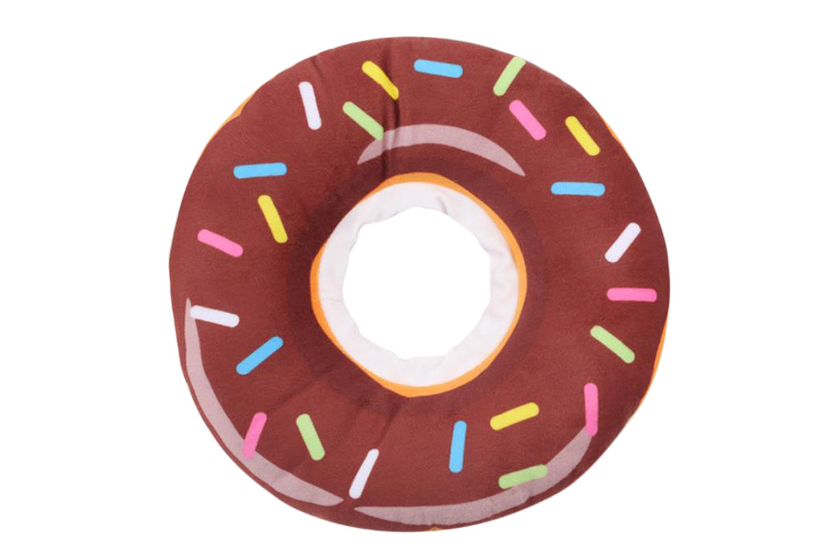 Cat Cone Soft Collar Adjustable Kitten Recovery Cones Cat Donut Collar-Dark Brown