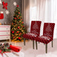 2Pcs One-piece Christmas Stretch Dining Room Chair Protector Cover-Merry Christmas