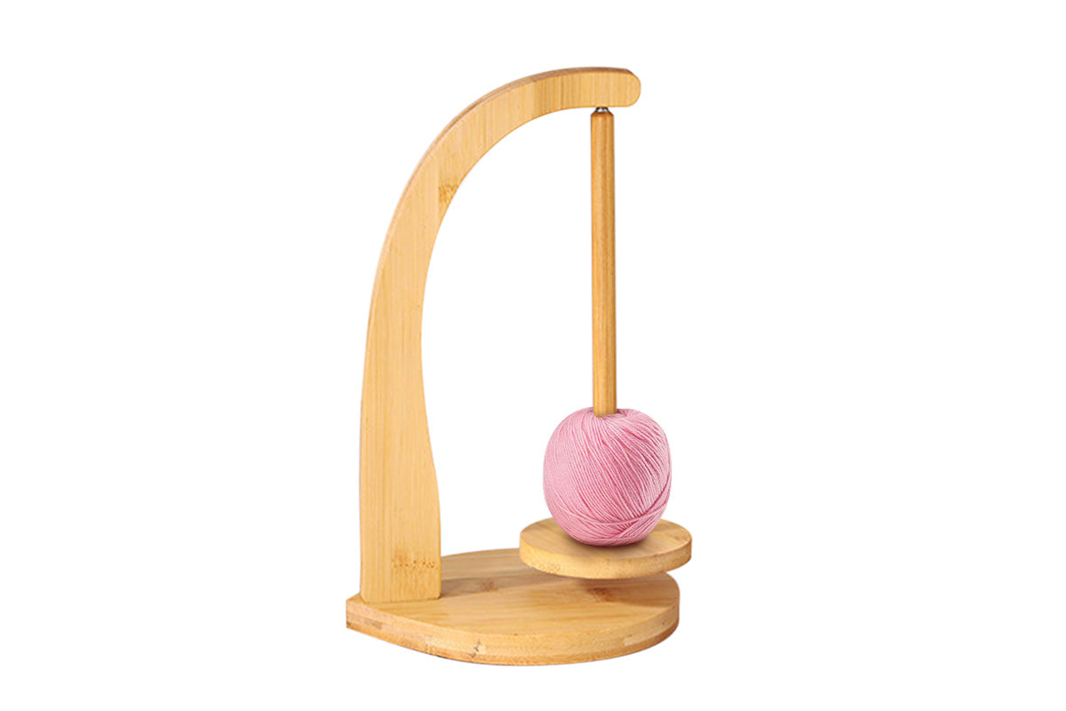 Yarn Holder for Crocheting and Knitting Wooden Yarn Spinner