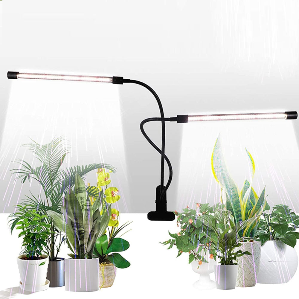 2Pcs 2 Head Indoor Clip LED Grow Light Growing Veg Flower 8W Plant Lamp