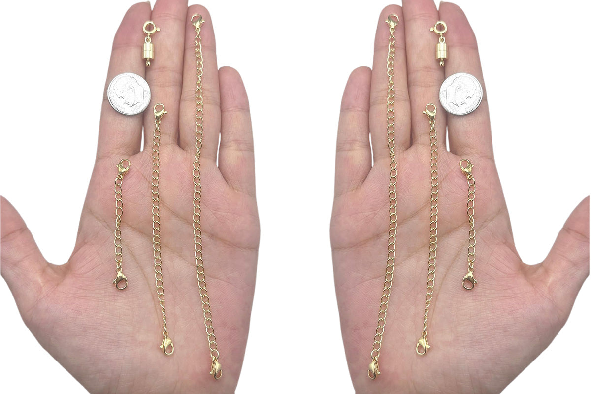 20-Piece Necklace Extender Set with Clasps for Jewelry and Bracelets