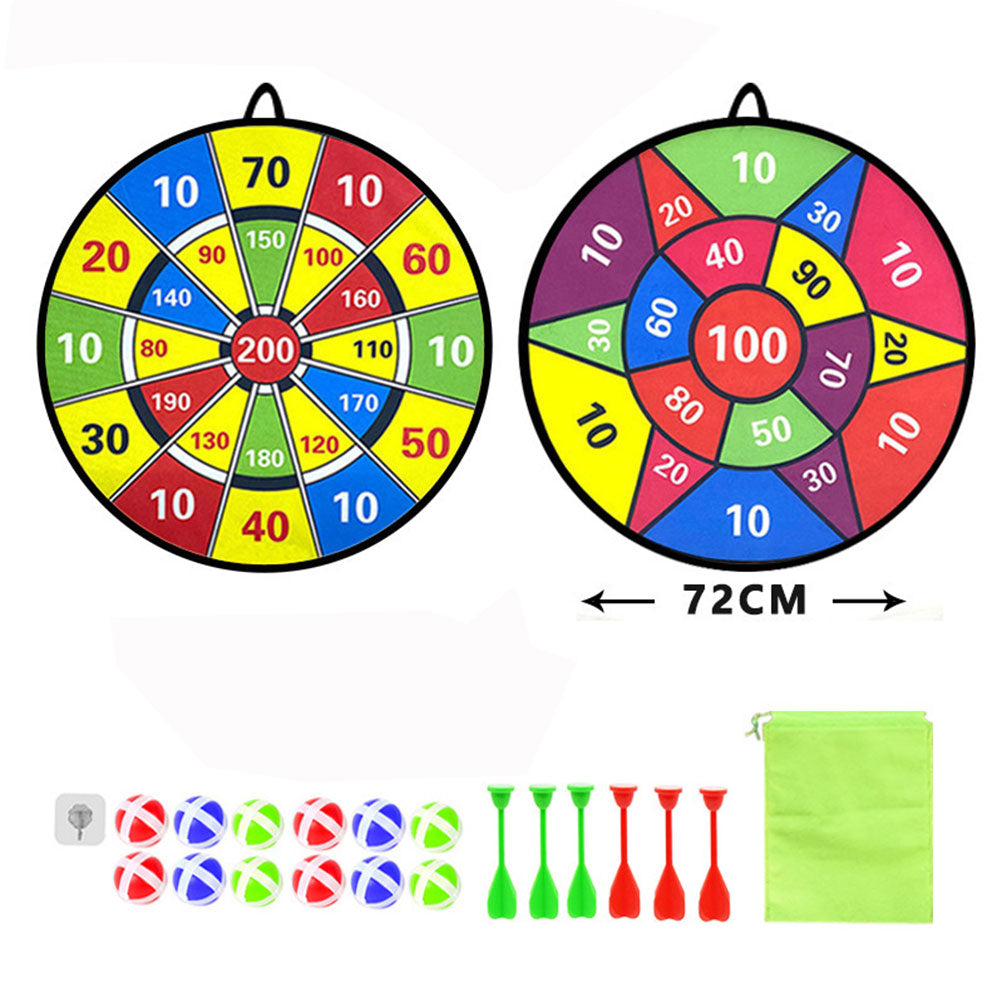 72CM Large Dart Board For Kids With 12 Sticky Balls Double-Sided Dart Board Game