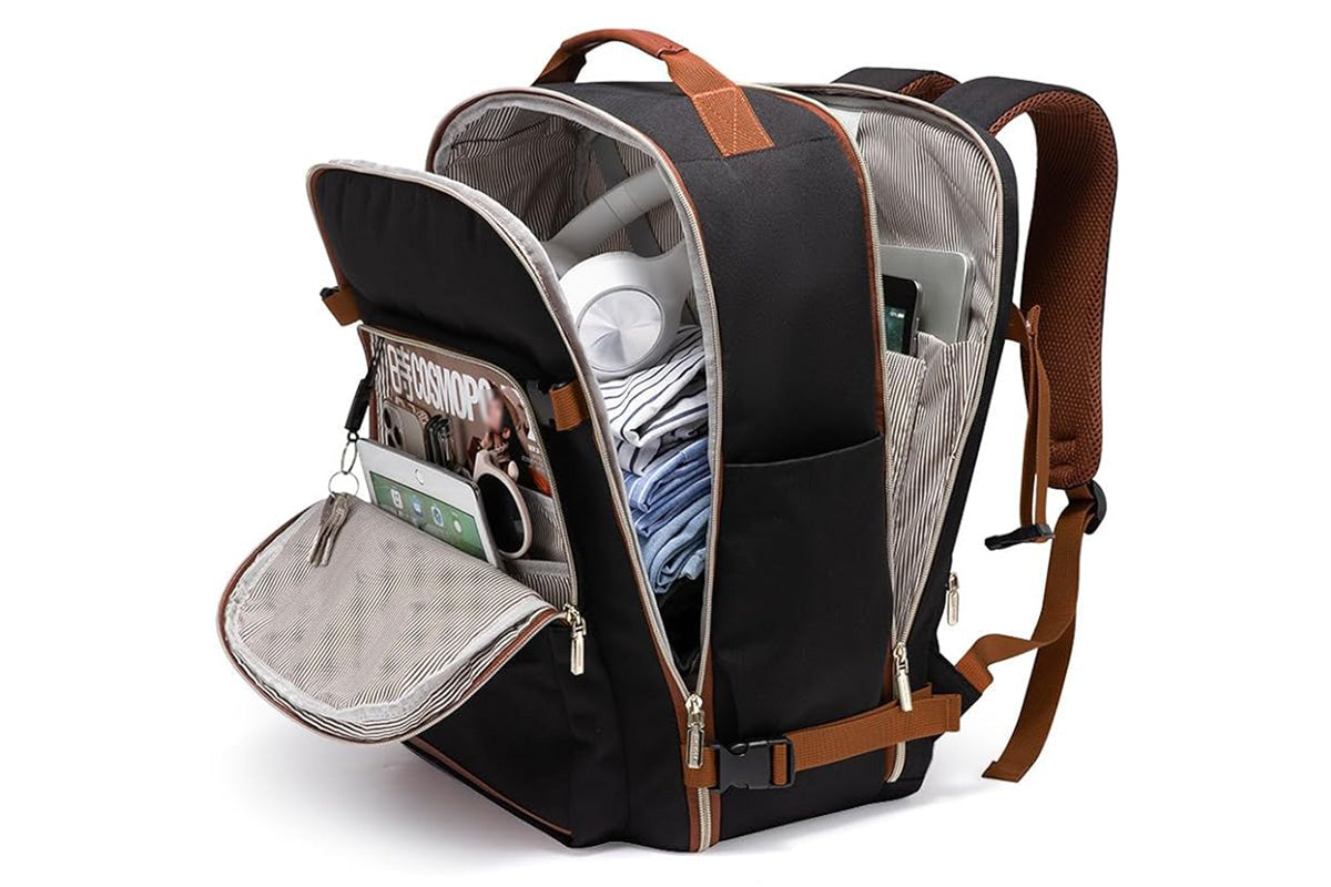 4-Piece Travel Backpack Set Weekender Essentials Backpack for Airplane Travel