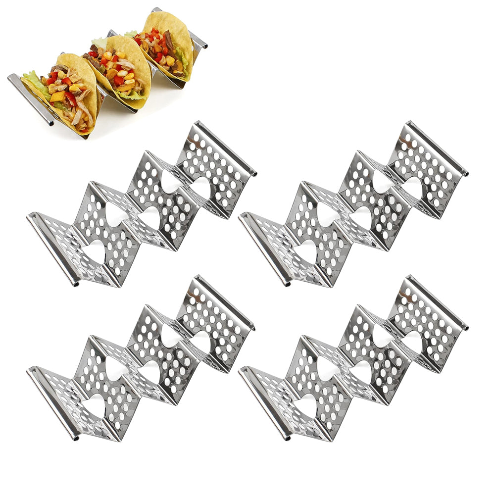 4Pcs Stainless Steel Taco Holder Hold 2 or 3 Tortillas