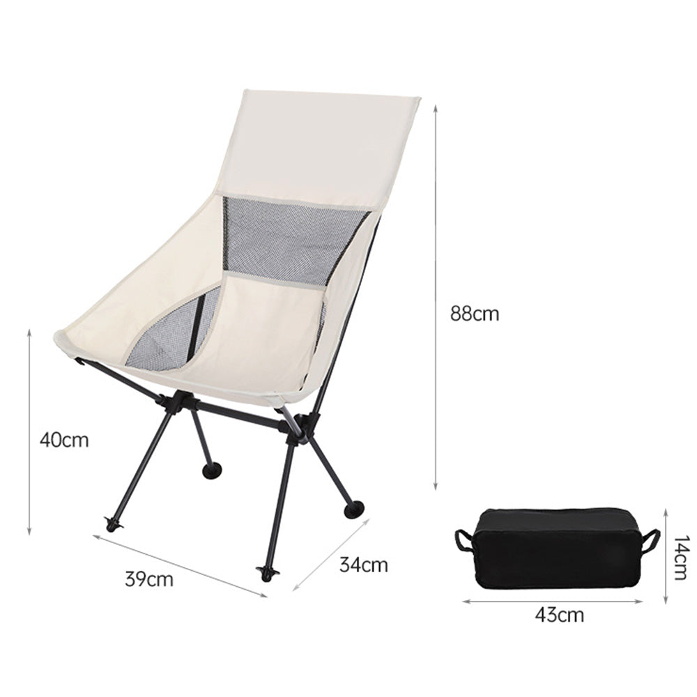Lightweight Folding High Back Camping Chair With Head Support For Outdoor