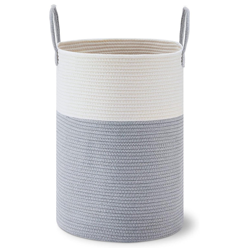 Large Woven Laundry Basket Cotton Rope Hamper for Laundry Toys & Blankets
